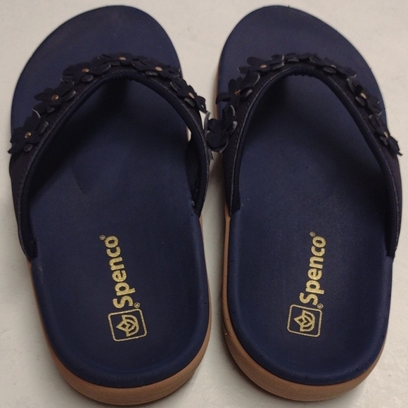 SPENCO Blue Thong Sandals with Beaded Embellishment, Beach Vacation Tlavel Casua - Picture 8 of 10